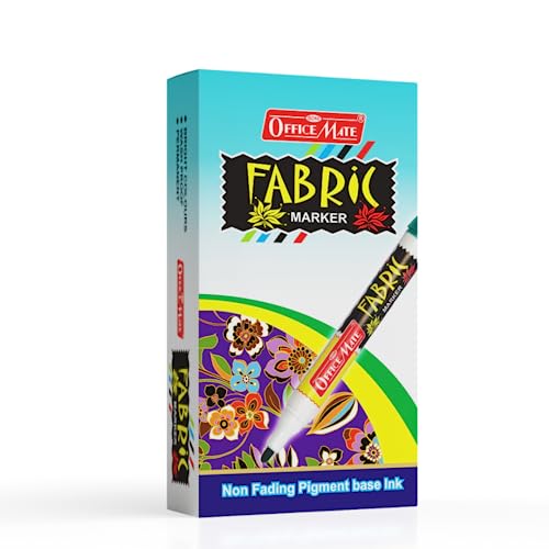 Image of SONI OFFICE MATE Permanent Fabric Marker Pens| Multicolour for Design, Tailoring & Craft Work | Smooth Ink Flow | Long-Lasting Colour | Clothes, DIY Projects & Creative Use | Pack of 10