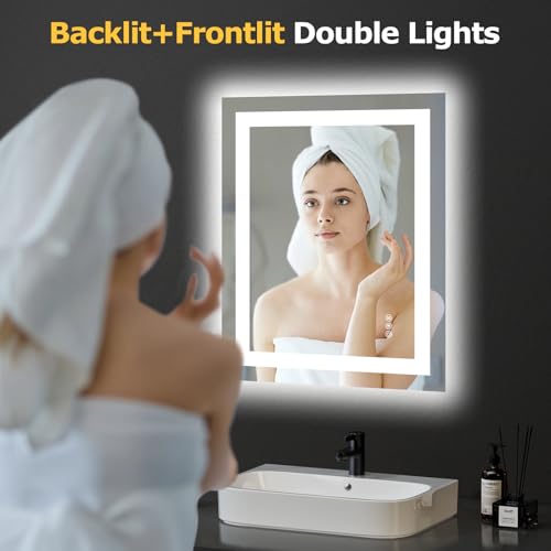 Image of Hivone 24 inchX30 inch LED Bathroom Mirror with Lights, UL Listed