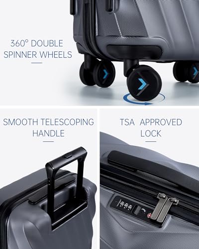 Image of BAGSMART 28 Inch Luggage with Spinner Wheels, Polycarbonate Hardside Suitcase with TSA Lock, Lightweight Rolling Travel Luggage for Men Women, Charcoal Grey