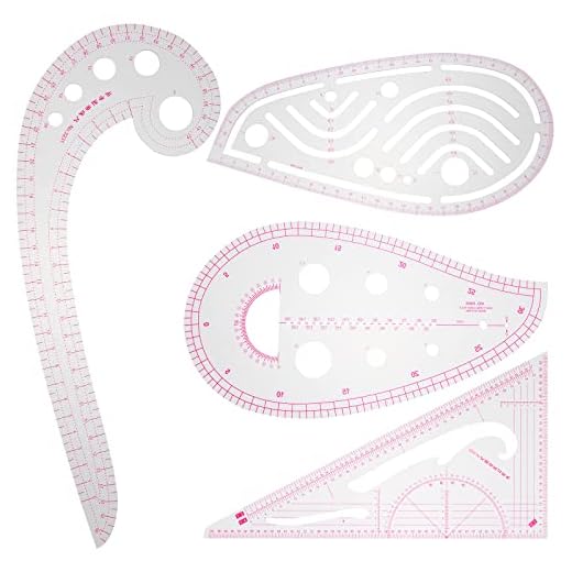 Lusofie 4 Styles French Curve Ruler, French Curve Pattern DIY Sewing Rulers Set Perfect for Designers, Pattern Maker and Tailors