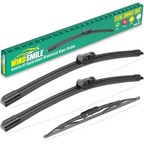 Image of 24 inch 21 inch 13 inch Windshield Wiper Blades Replacement for Chevy Chevrolet Traverse 2009 2010 2011 Premium All Weather Front Rear Wipers Set - OEM Quality (Pack of 3)