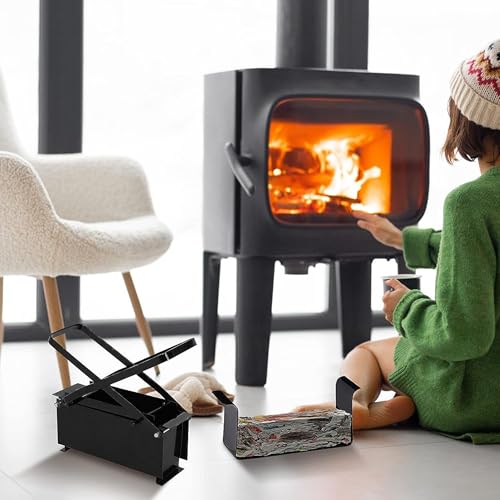FISHTEC - Papierbrikettierpresse - Papierpresse, Presse Papier Karton Zeitungen, Handwerkliches Feuer Anzünden, Für Jede Art von Papier, Wirtschaftlich und Praktisch - Robuste Eisenschwarzpresse