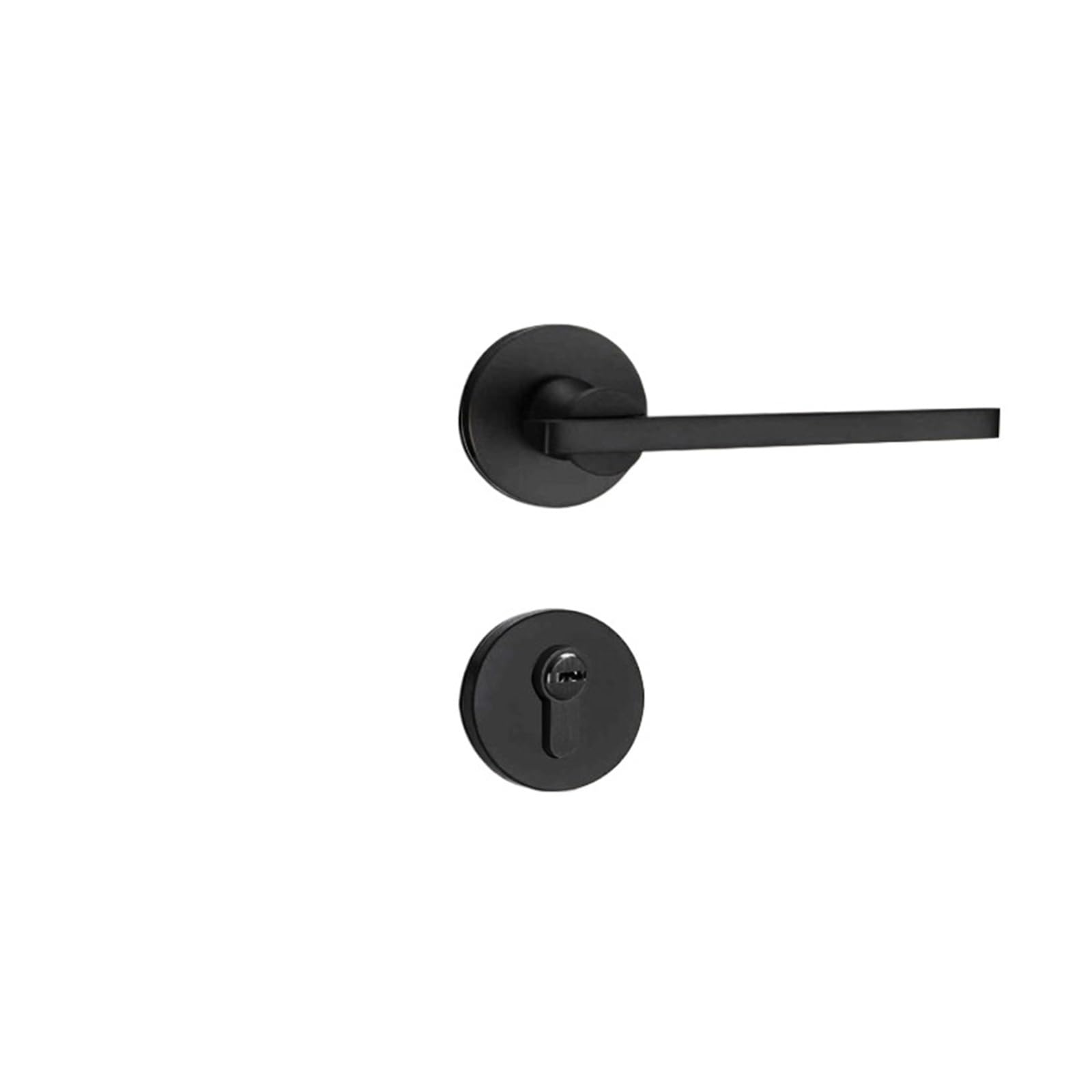 NYRXRYTCA Indoor Bedroom Door Lock Black Split Lock zinc Alloy Handle Lock Minimalist Copper Handle Magnetic Silent Door Lock(Yahei pure copper 7255)