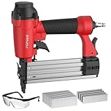 POPULO 2" Pneumatic Brad Nailer, 2 in 1 Air Nail Gun Staple Gun with 1600 Staples and Nails, 18 Gauge Brad Stapler Nailer for Upholstery, Wood Work, or Material Repair (Air Compressor Not Included)