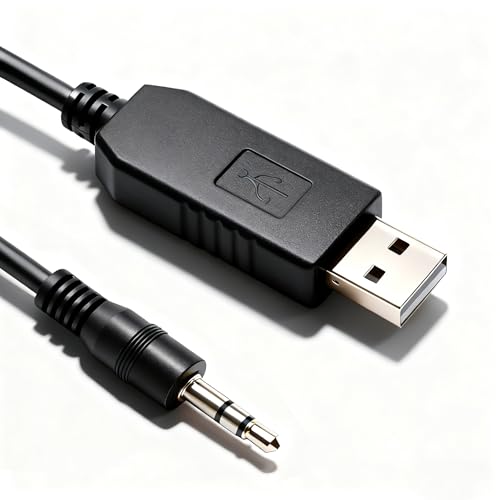 Xiusiyt PL2303 USB to RS232 Audio Jack 3.5mm Serial Cable for GTMedia V7 V8 Satellite Receiver Flash Update and Firmware Upgrade,1.8m/5.9ft