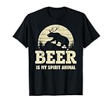 Beer Is My Spirit Animal Bear Deer Vintage Funny T-Shirt