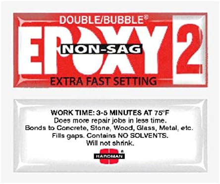 Tools & More Hardman Double Bubble Red Epoxy2 - Extra Fast Setting (3-5 Minute) Non-Sag/No-Drip (Thixotropic) Epoxy Gel 50 Packs (#04008) Model: 4008
