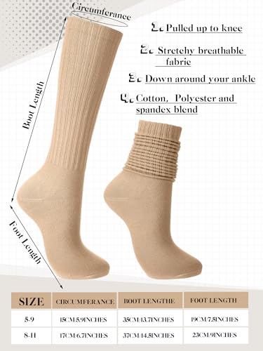12 Pairs Women Slouch Socks Bulk Cotton Scrunch Stacked Boot Socks for Women Girls3