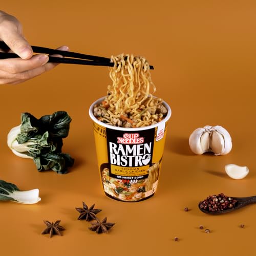 Nissin Cup Noodle Ramen Bistro, Sichuan Garlic Chicken, 3.1 Ounce (Pack of 6)