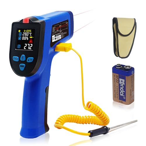 KETOTEK Digitale Termometro a Infrarossi Pistola Laser Doppio Senza Contatto -50~550℃ con K...