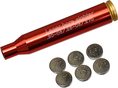 MAYMOC .30-06/25-06/270 Bore Sight Red Dot Cartucho con 2 Juegos de baterías Cover