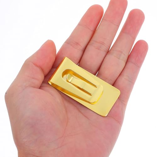 Clip para billetes de acero inoxidable dorado de 4 piezas organizador minimalista de bolsillo 4