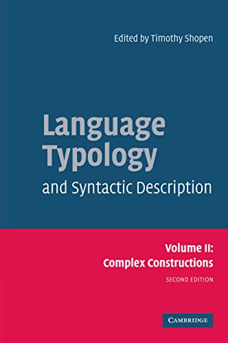 Language Typology and Syntactic Description: Volume 2, Complex ...