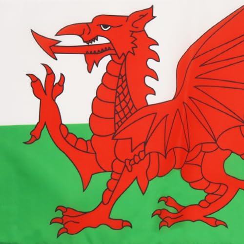 AZ FLAG - Wales Flag - 18'' x 12'' - 100% Polyester Welsh Small Banner with Two Cords - Fade Resistant - Vivid Colors - 18x12 in - 45x30 Cm - Image 3