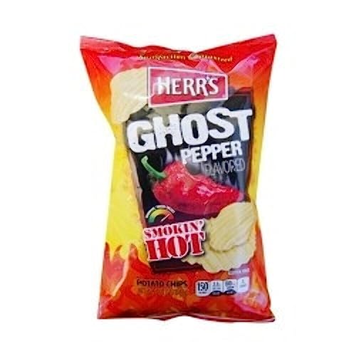 Herr's Ghost Pepper Flavored Hot, patatas fritas con sabor a chile fantasma picante de 170g