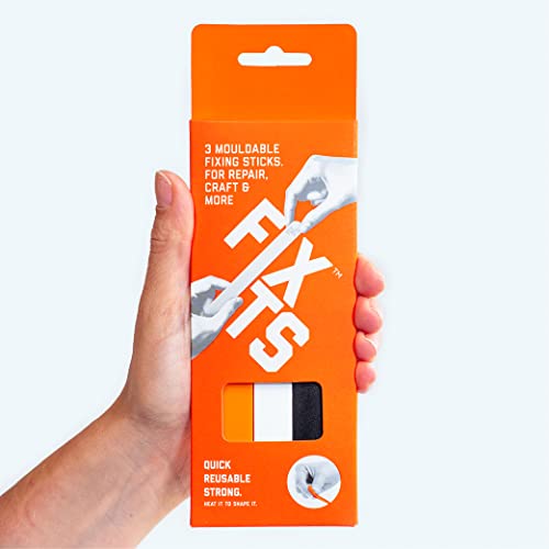 Pack of 3 Large 10g Fixits Sticks - Reusable Glue Stick Alternative - Plastic Fixing Sticks for Everyday Fixes - Mouldable Glue for Repairing, Crafting, Creating - Ideal DIY Tool or Sustainable Gift