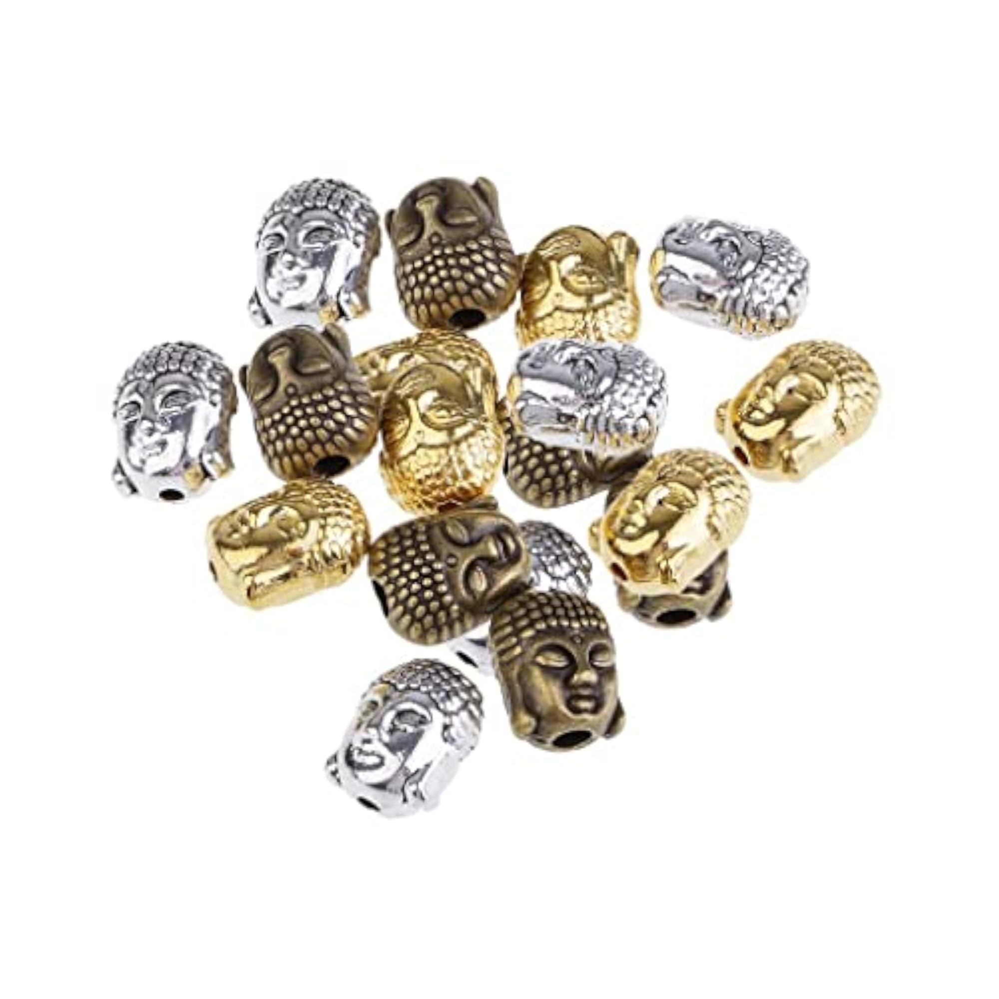 2x18 Pieces Buddha Head Shape Loose Beads for Charms