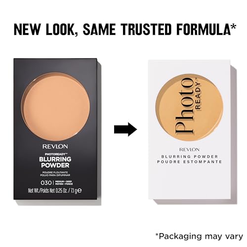 Image of Revlon PhotoReady Blurring Face Powder Makeup, Longwear, Light-Medium Coverage with Flawless Finish, Shine & Oil-Free, 030 Medium Deep, 7.1 g