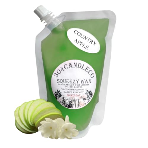 304CandleCo Large Squeeze Soy Wax Melt - 50 SCENTS! - Highly Fragrant &amp; Hand-Crafted - Easy Mix &amp; Match - American Made - Perfect for Wax Warmers (8oz, Country Apple)