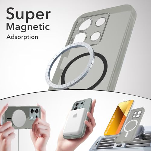 Image of Jkobi Lifetime Anti-Yellow MagSafe Compatible Clear Back Cover Case for Xiaomi Redmi Note 13 5G (Sleek Hard Crystal | Shockproof and Camera Protection)