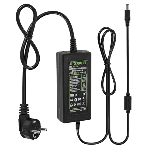 12V 5A Netzteil Adapter, LED Trafo 60W Stromversorgung AC 100V-240V bis DC 12 Volt Spannungswandler Transformator 5,5 x 2,5/2,1 mm DC Ausgangsbuchse für LED Streifen Monitore Computer Bildschirm
