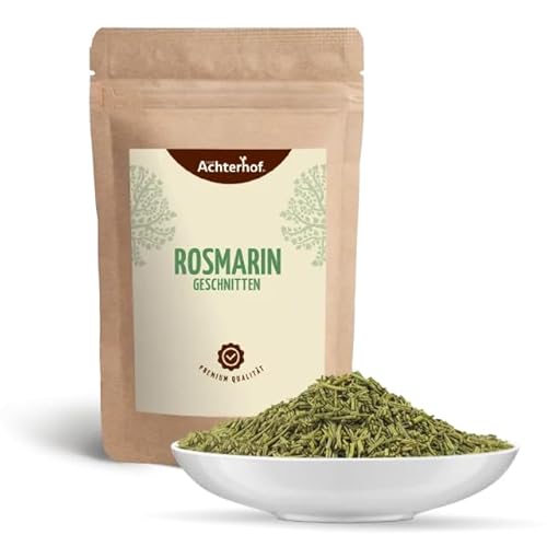 Rosmarin getrocknet 500g | 100% rein und naturbelassen für Gewürzmischungen und aromatischen Tee | Rosmarinnadeln geschnitten | mediterranes Gewürz | intensives Aroma | vom Achterhof