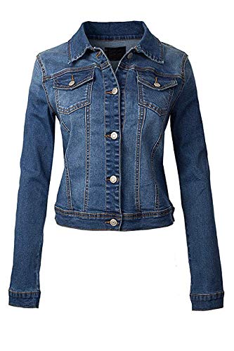 Women's Classic Casual Stretch Fabric Denim Jean Jacket