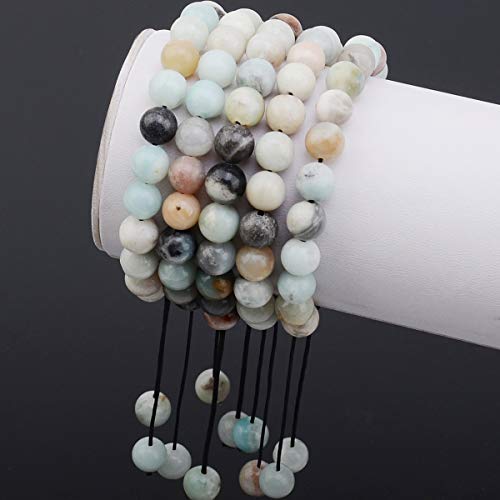 Image of Massive Beads Natural Healing Power Gemstone Crystal Beads Unisex Adjustable Macrame Bracelets 8mm
