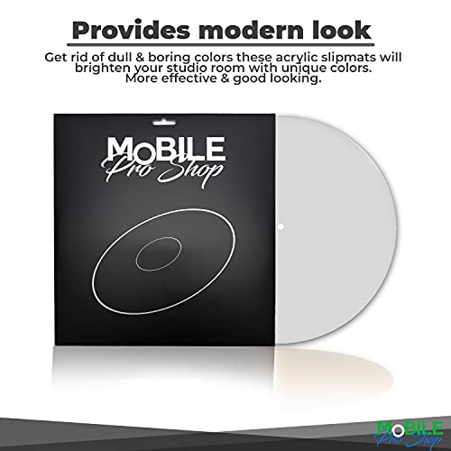 Mobile Pro Shop Acrylic Turntable Mat - Acrylic Slipmat For Vinyl Lp Record Players - Improves Sound Quality & Provides Tighter Bass - Anti Static Platter Mat (Clear Transparent) #TOP5