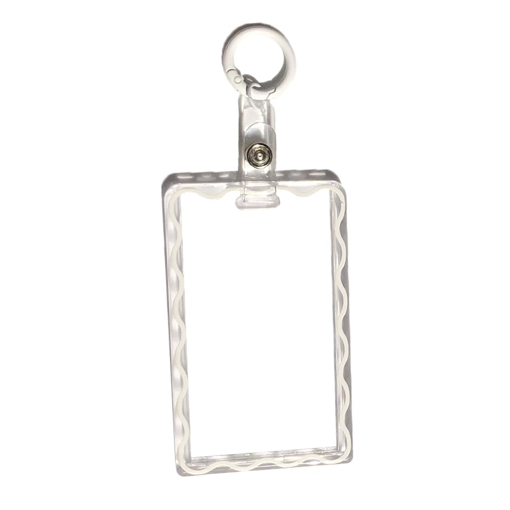 JINZHOUFZ Simple Color Wave Card Holder，Acrylic Transparent Kpop Idol Photocard Holder Cute Love Heart ID Credit Card Sleeve Cover Protector with