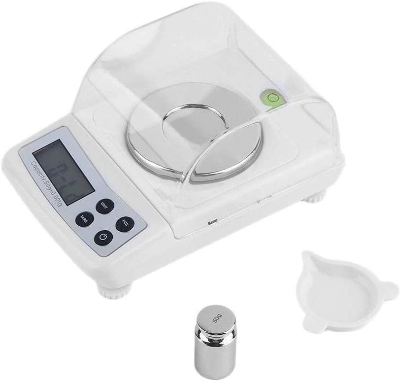 Balanza electrónica de Laboratorio de Alta precisión 50G/0.001G Balanza electrónica para Pesar Oro en Quilates y Polvo, balanzas pequeñas,