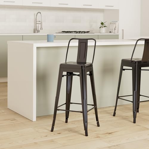 Ac Pacific ACBS02-30-SMB Modern Industrial Metal Bar Stools With Low Back thumb #1