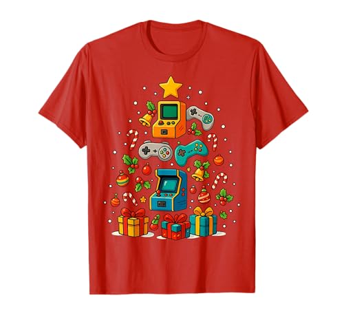 Arcade Games Machine à sous rétro Gaming Arbre de Noël T-Shirt