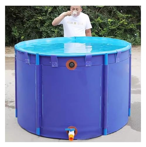 PHLEPS Piscina Sobre El Suelo Estanque De Piscina For Acuario Con Válvula De Drenaje, Estanque De Peces De Lona Con Soporte Fácil De Usar For Cultivo De Koi, Riego Agrícola, Tanque De Almacenamiento D