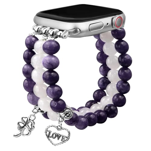 Alociaga �V�R�΃r�[�Y�u���X���b�g ���f�B�[�X Apple Watch�o���h 38mm 40mm 41mm 42mm (S10) �Ή� �t�F�~�j�� �G���K���g �n���h���C�h �L�k���X�g���b�`�X�g���b�v iWatch Series 10/9/8/7/