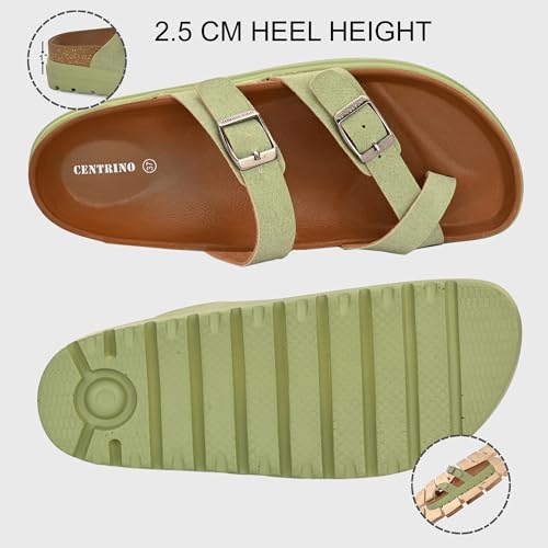 Image of Centrino Women's Berkin-Style Slip-On Sandals | Open Toe Design | Soft PU Footbed | Lightweight & Comfortable | Arch Support | On-Grip Sole | Casual Outdoor Wear (9228)