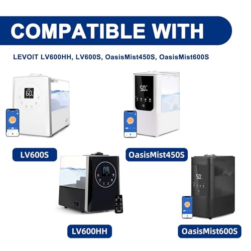 Image of Humidifier Replacement Filters for LEVOIT Top-Fill LV600S LV600HH OasisMist450S OasisMist6000S | 20 Pack Humidifier Pads + 2 Pack Humidifier Tank Cleaners