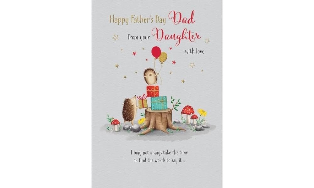 Father's Day Card, with Love Dad from Daughter - 9 x 6 inches - Piccadilly Greetings