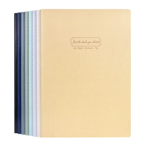 Carnets quadrillés anti-ratures lot de 8 grands cahiers rigides avec guide de ligne