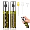 Ölsprüher für Kochen 2 Stuck, Grünes UV-Schutz Glas Öl Sprühflasche, 100% BPA frei Ölsprüher für Speiseöl, Küche Ölsprühflasche für Heißluftfritteuse, Oil Sprayer mit Skala & Trichter, Ölspray