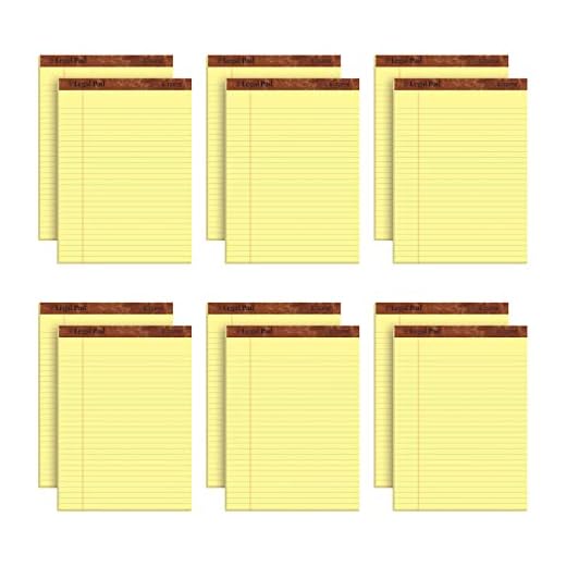 TOPS 8.5 x 11.75 Legal Pads, 12 Pack, The Legal Pad Brand, Wide Ruled, Yellow Paper, 50 Sheets Per Writing Pad, Made in the USA (7532)