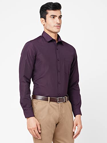 Image of MARKRICH Men's Slim Fit Solid Semi Shirt with Spread Collar & Full Sleeves for Formal & Casual Wear
