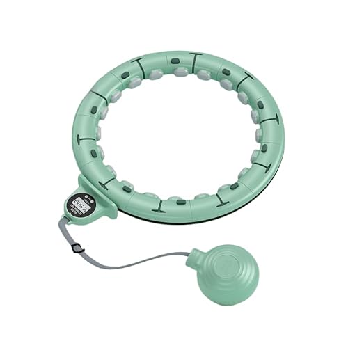 YAKINO減量用フラフープ、大人と子供に適し、スマート、組み立て済み、フィットネスリング、減量器具、サイズ調整可能 (グリーン,210斤以内)