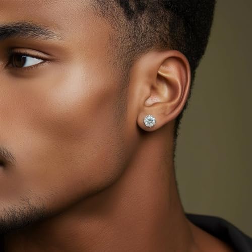 Moissanite Stud Earrings for Women Men Rose with Thorns Earrings 0.6ct/1ct/2ct D Color VVS1 Round Cut Earrings Hypoallergenic 925 Sterling Silver Jewelry Gifts4