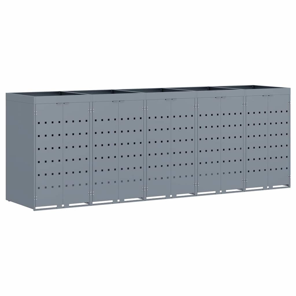 Genérico Almacenamiento de Cubos Wheelie para 5 Cubos Gris Claro,Casa y jardín,Productos del hogar,Accesorios para contenedores de residuos,Soportes para contenedores de residuos-3394751