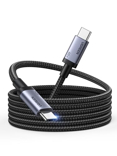 UGREEN USB C Cable 2M, 60W for iPhone 17/16, Samsung S26 Ultra, MacBook | 60W Laptop & Phones Fast Charging,Premium design,Certified safe battery protection,Durable nylon braided usb c cable