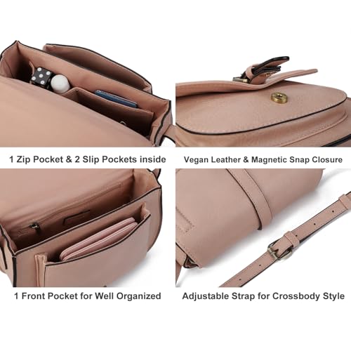 Image of AFKOMST Crossbody Bags for Women,Small Saddle Purse and Boho Cross Body Handbags,Vegan Leather
