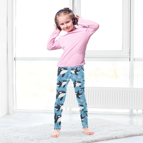 Boccsty Corals Whale Girls Leggings Kids Yoga Pants Dance Active Tights 4T4