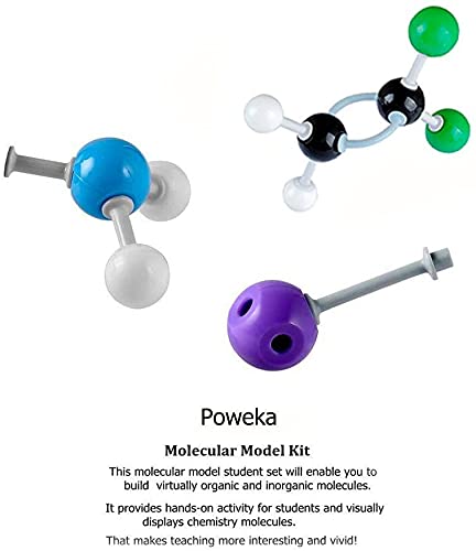 Molekularmodell der Chemie, 240 Stück Bausatz für grundlegende biochemische Strukturen, Set aus organischen Molekülen für Lehrer, Studenten, Wissenschaftler, Chemieklasse von Poweka
