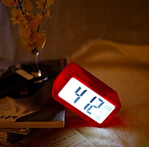 DTL Digital Alarm Clock LED Display with Temperature Big LCD Digit Display Larger LCD Backlit Display Snooze Smart Brightness Sensor for Bedroom Home Office and Travel (Black)